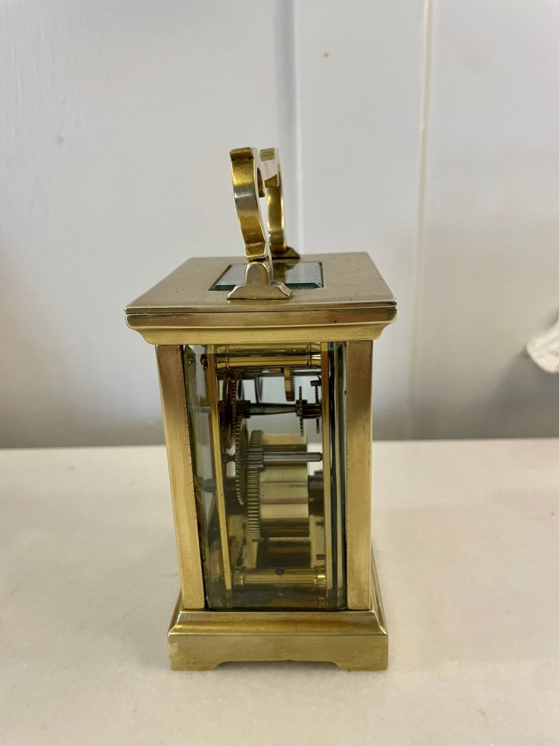 Antique Victorian Quality Brass Carriage Clock - Image 5